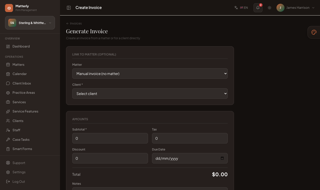 Create Invoice