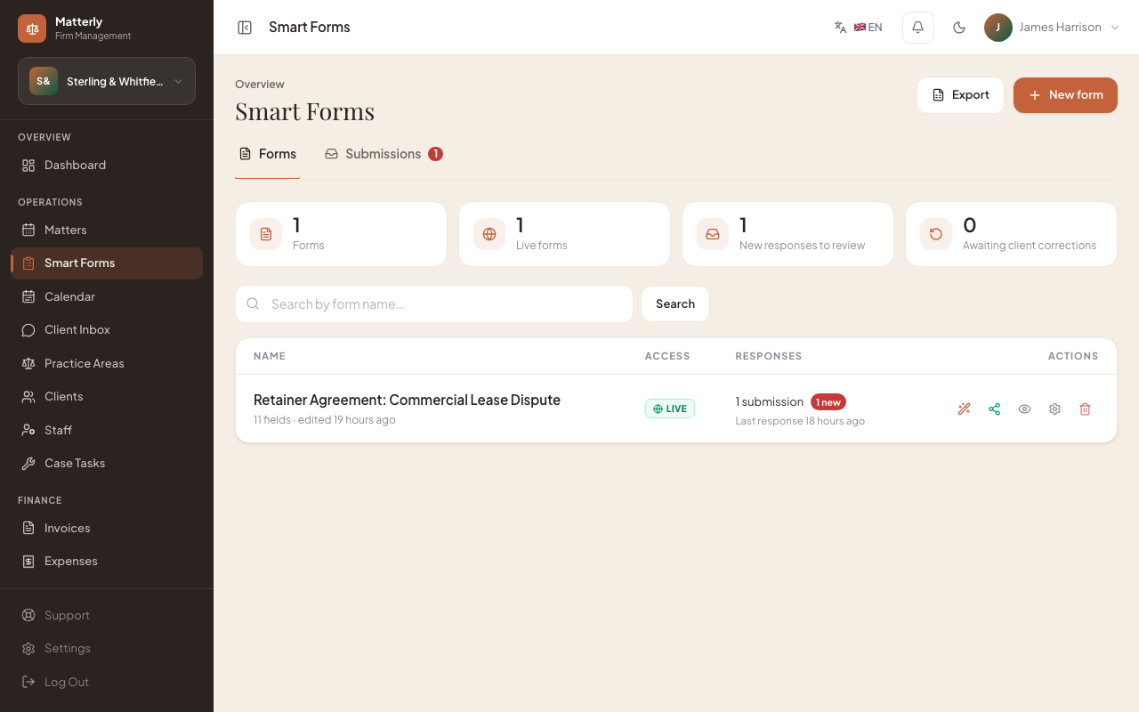 Smart Forms list